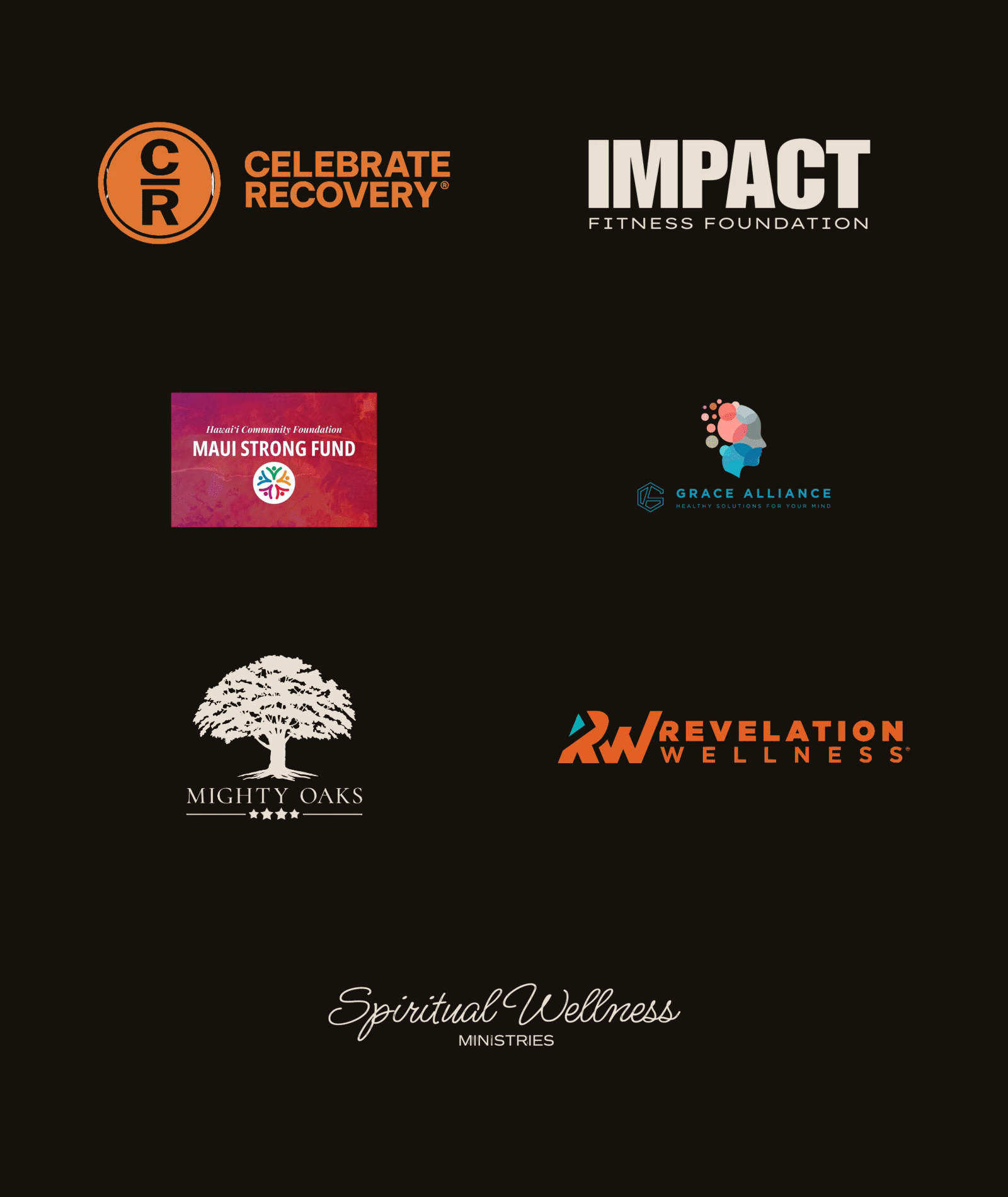 Logos of the organizations His House supports
